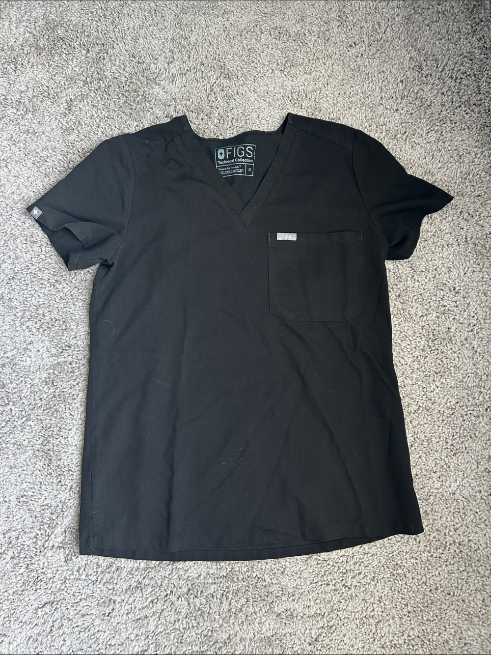 FIGS Black Catarina One Pocket Scrub Top